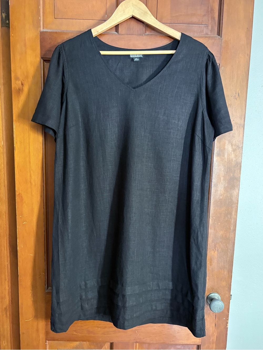 Nicole Miller Original Women's V-Neck Linen Blend Mini Dress XL